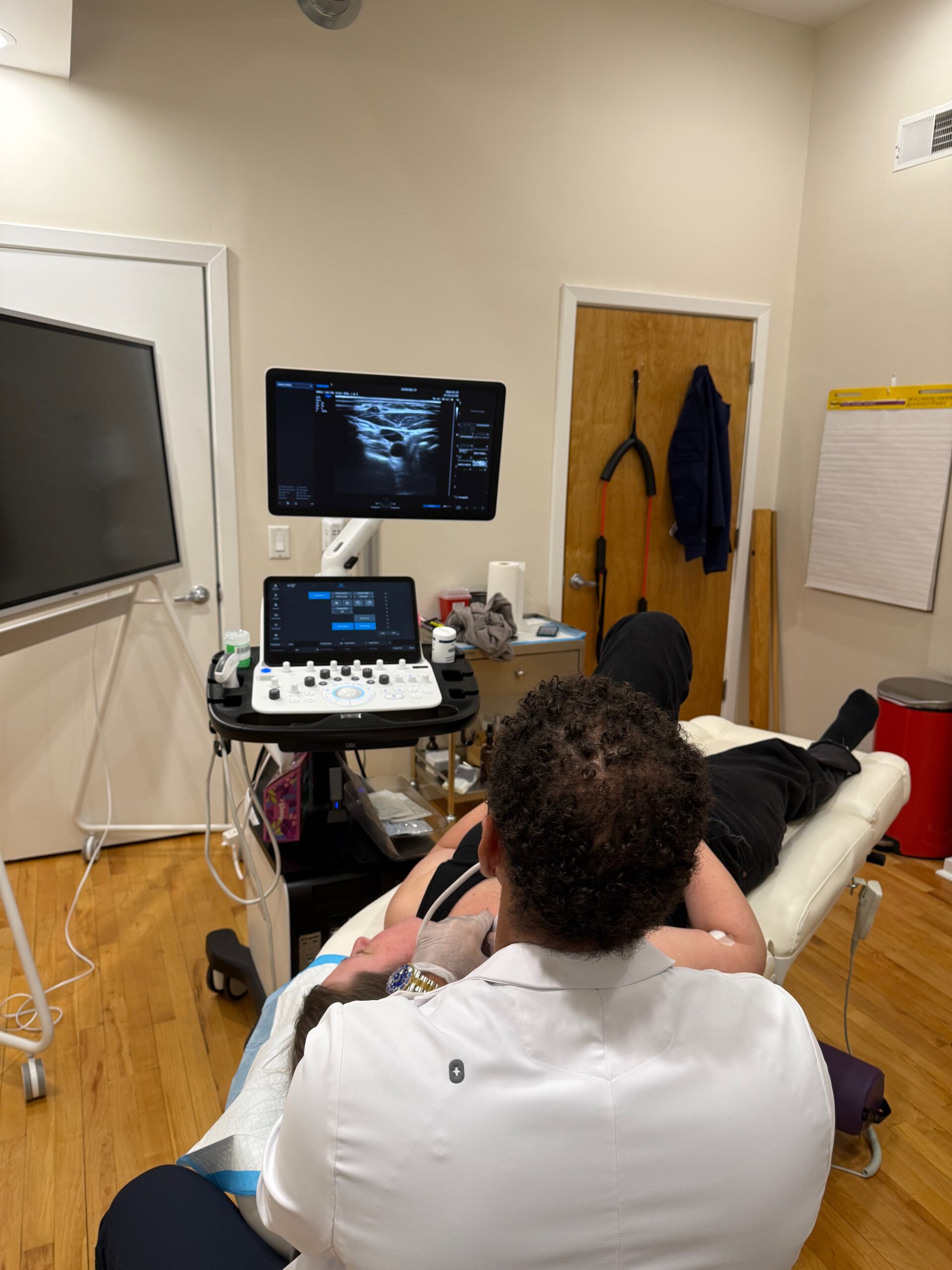 Dr. Matta performing a stellate ganglion block under ultrasound guidance.