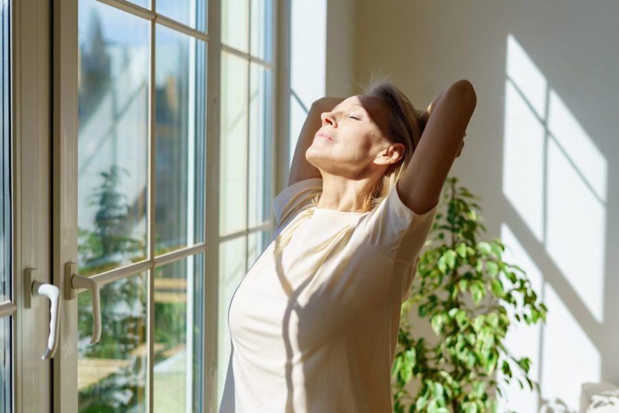 Breathing in clean air